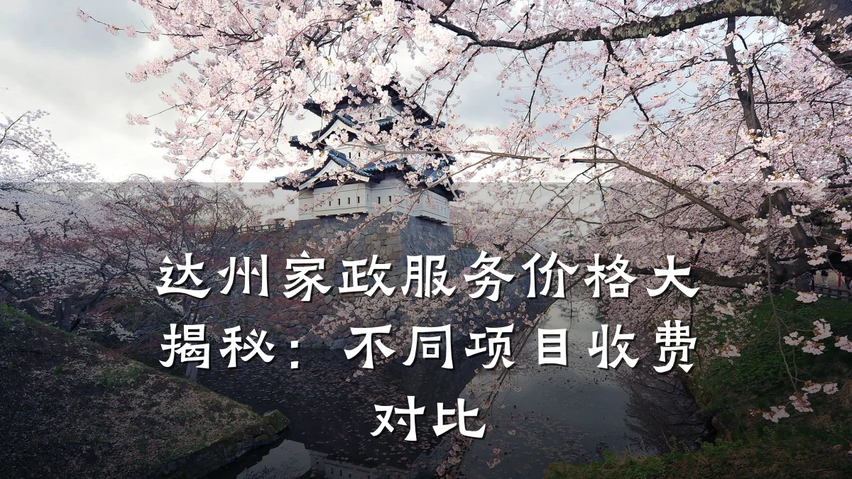 达州家政服务价格大揭秘：不同项目收费对比
