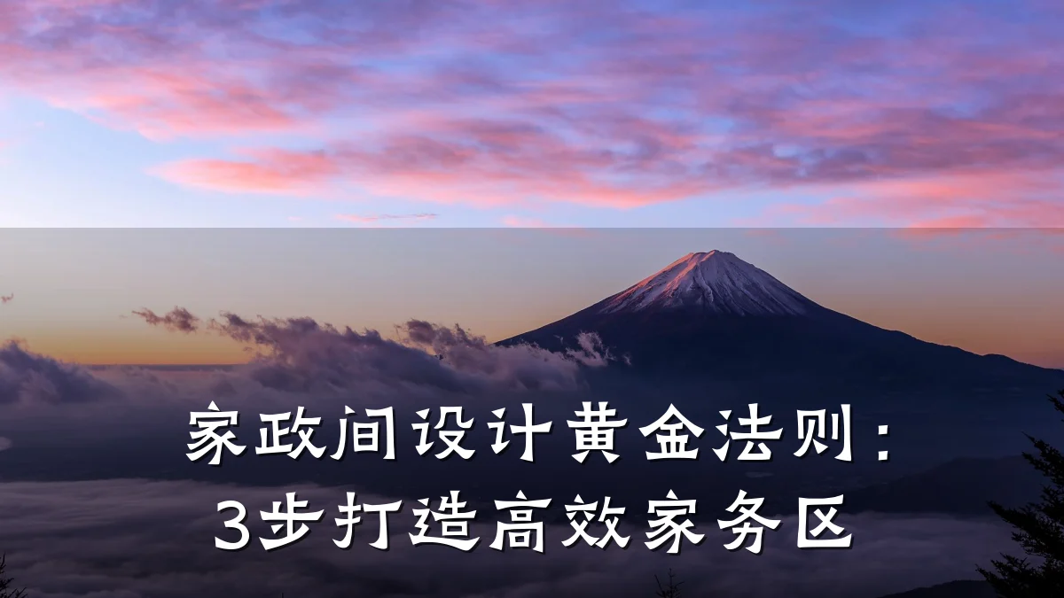 家政间设计黄金法则：3步打造高效家务区