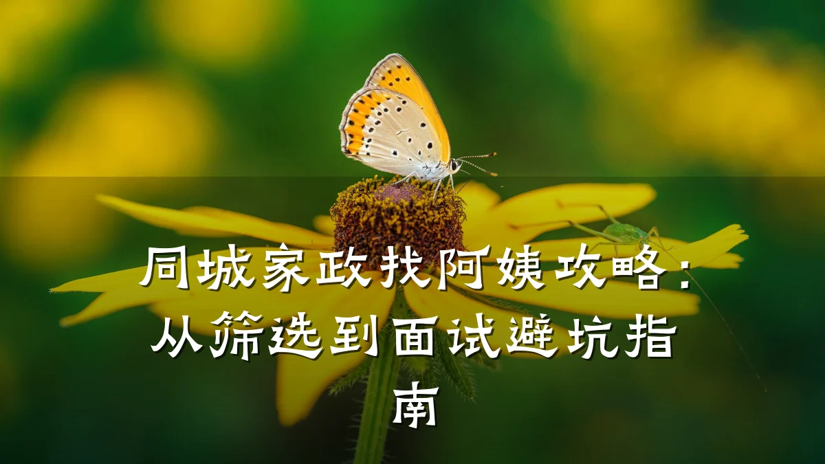 同城家政找阿姨攻略:从筛选到面试避坑指南