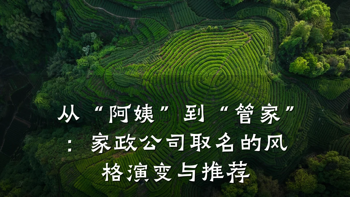 从“阿姨”到“管家”：家政公司取名的风格演变与推荐
