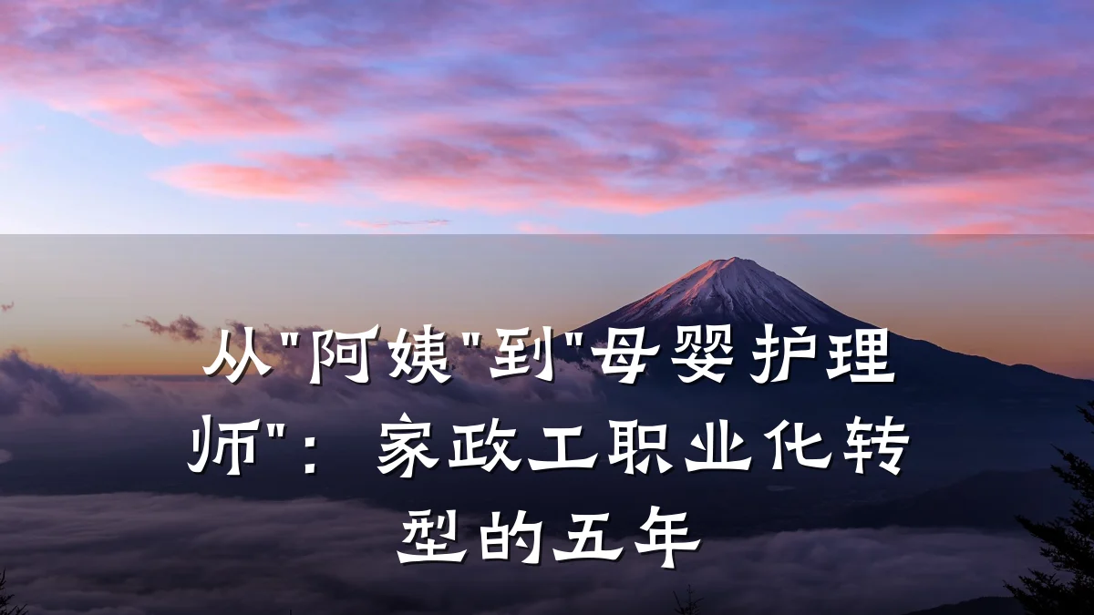 从"阿姨"到"母婴护理师"：家政工职业化转型的五年