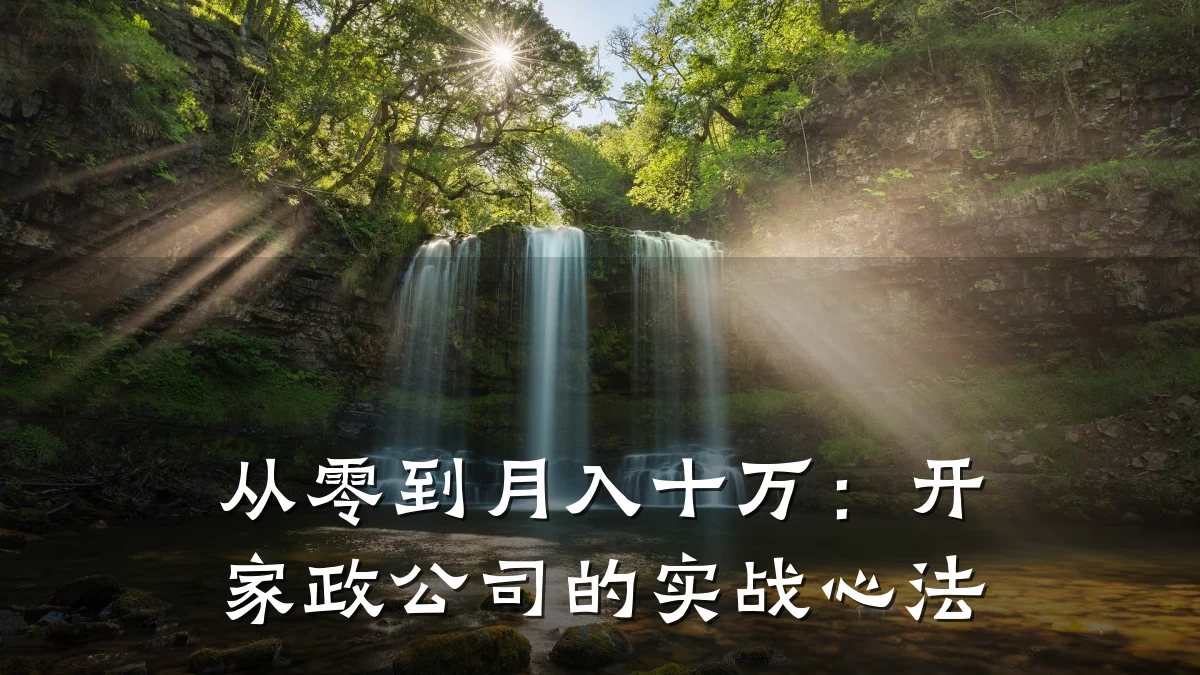 从零到月入十万:开家政公司的实战心法