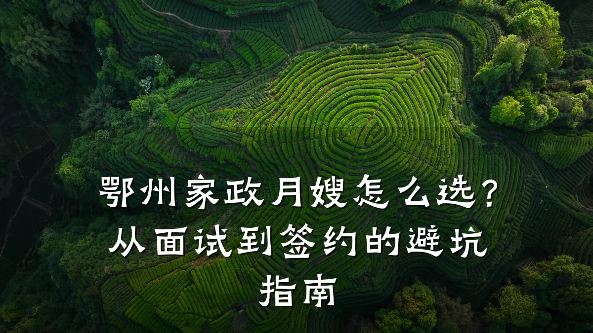 鄂州家政月嫂怎么选？从面试到签约的避坑指南
