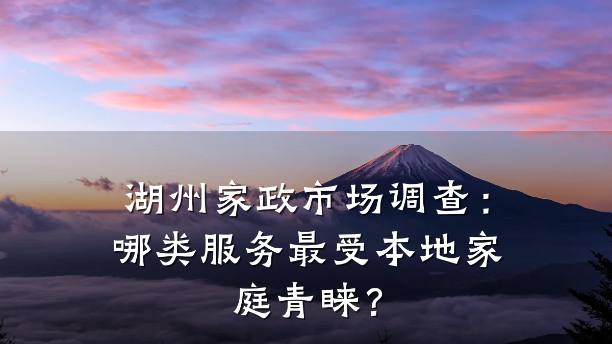 湖州家政市场调查：哪类服务最受本地家庭青睐？