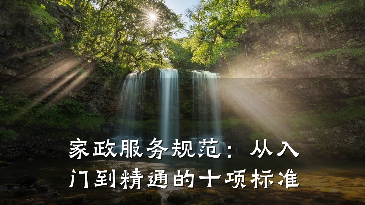 家政服务规范：从入门到精通的十项标准