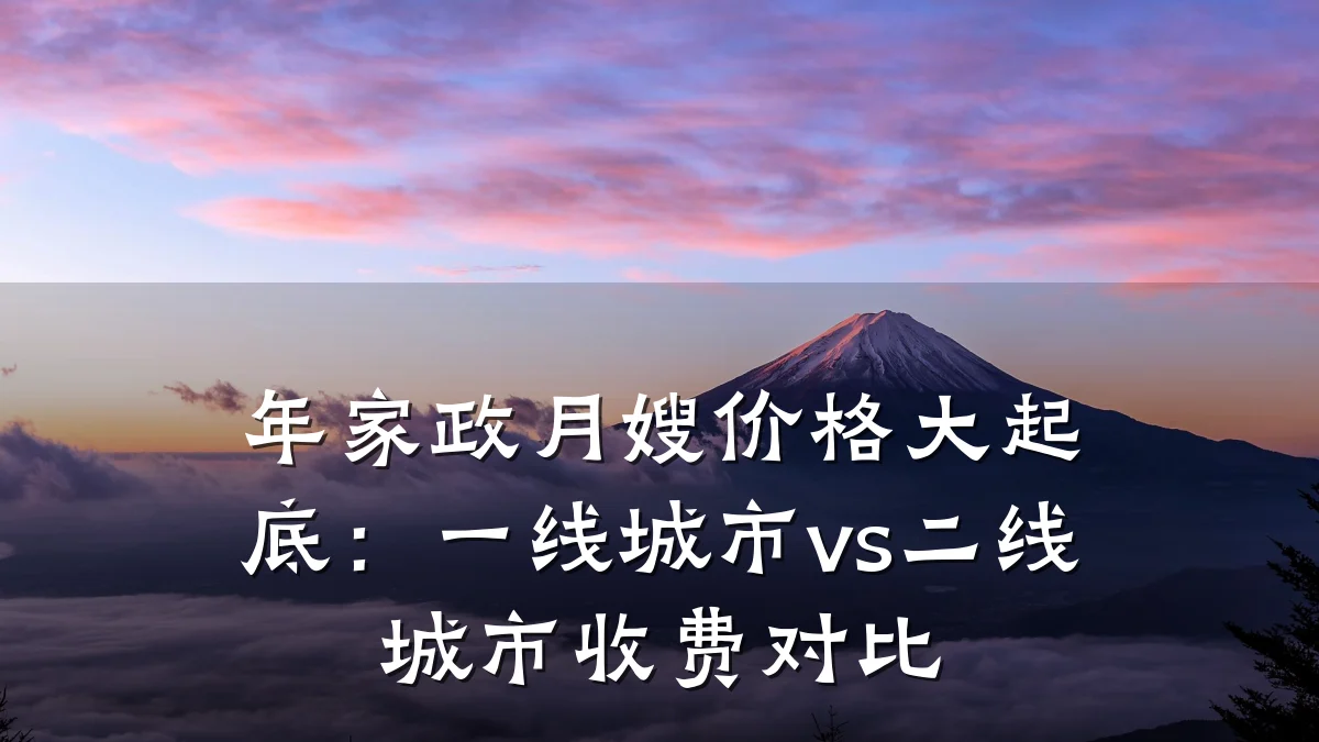 年家政月嫂价格大起底：一线城市vs二线城市收费对比
