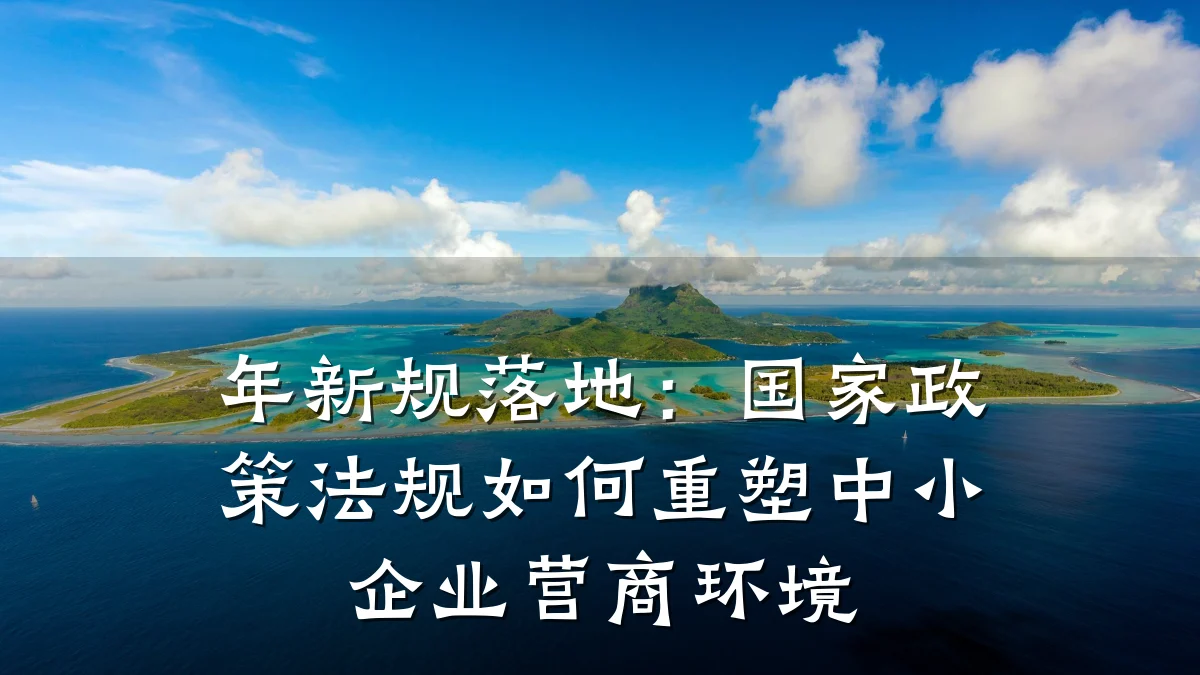 年新规落地：国家政策法规如何重塑中小企业营商环境