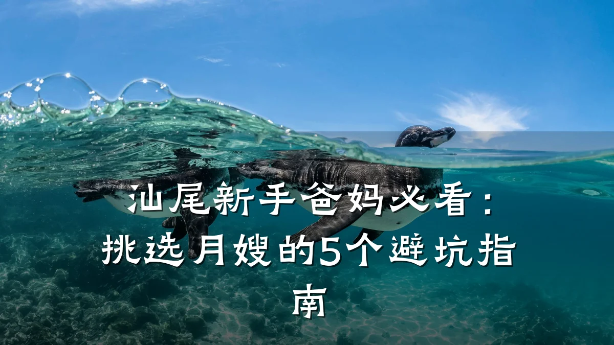 汕尾新手爸妈必看：挑选月嫂的5个避坑指南