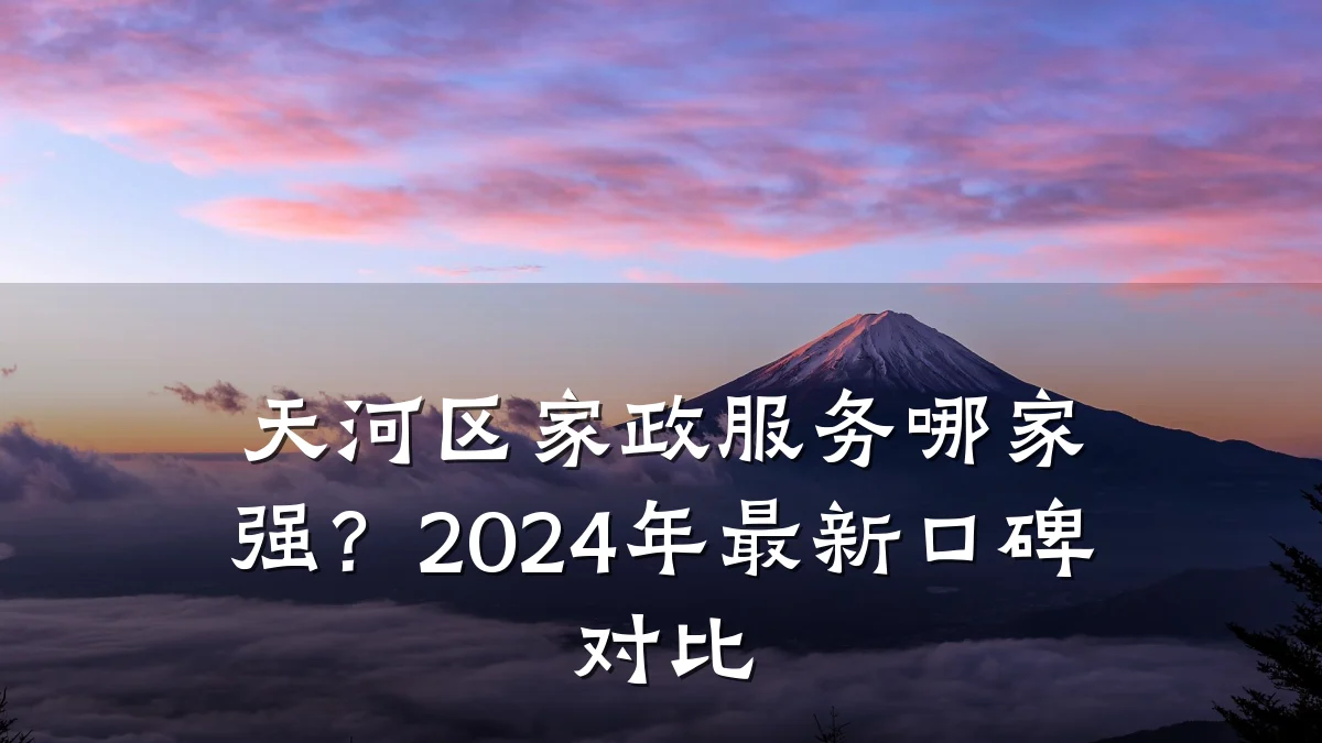 天河区家政服务哪家强？2024年最新口碑对比