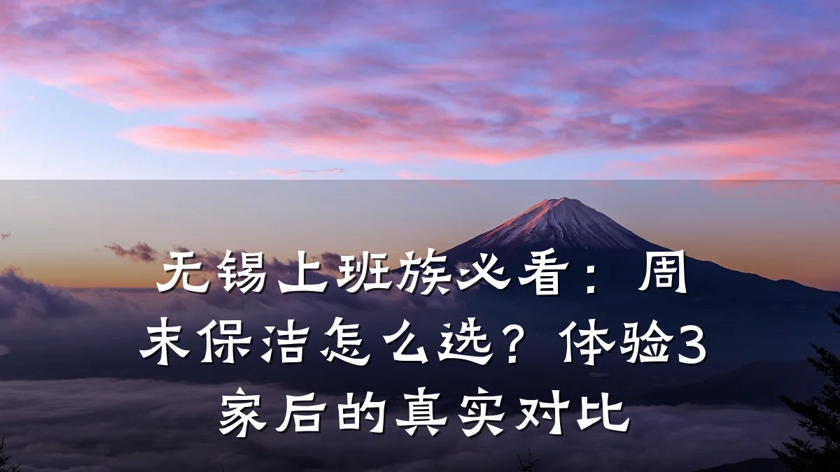 无锡上班族必看：周末保洁怎么选？体验3家后的真实对比