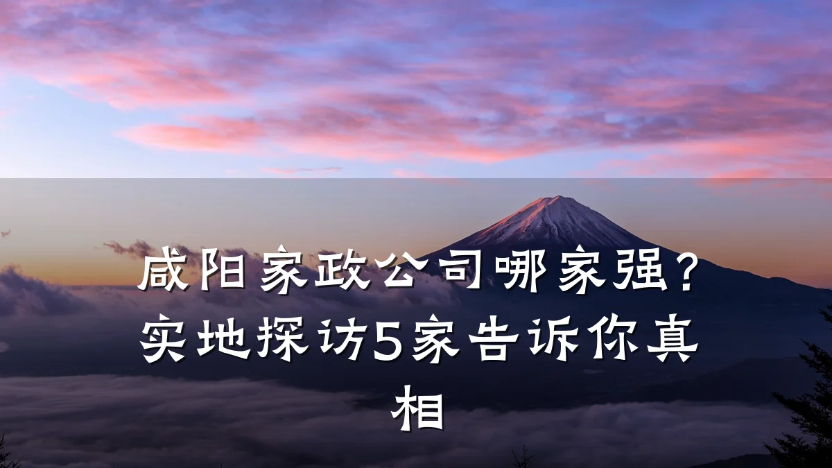 咸阳家政公司哪家强？实地探访5家告诉你真相