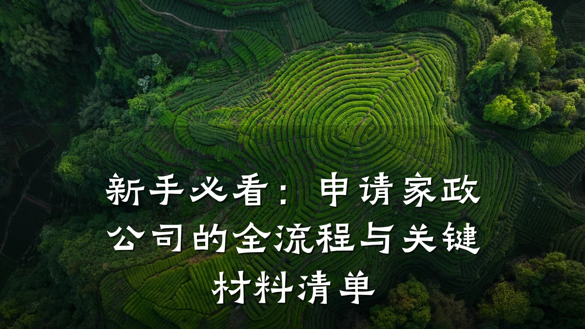 新手必看：申请家政公司的全流程与关键材料清单
