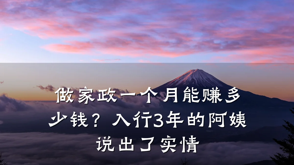 做家政一个月能赚多少钱？入行3年的阿姨说出了实情