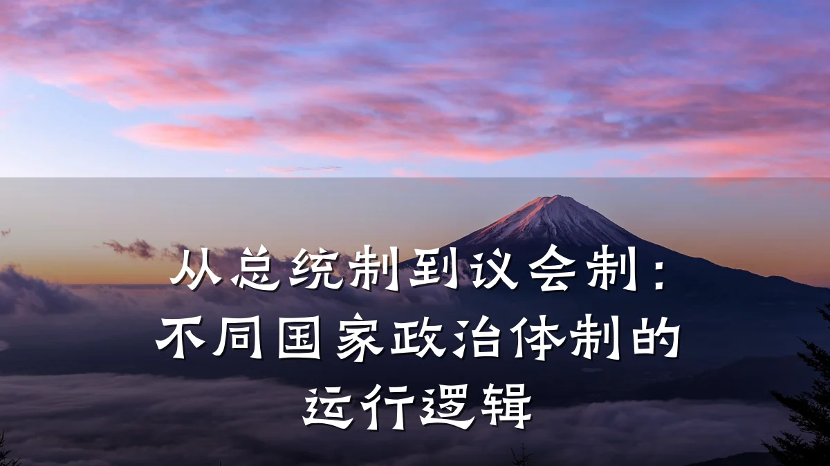 从总统制到议会制:不同国家政治体制的运行逻辑