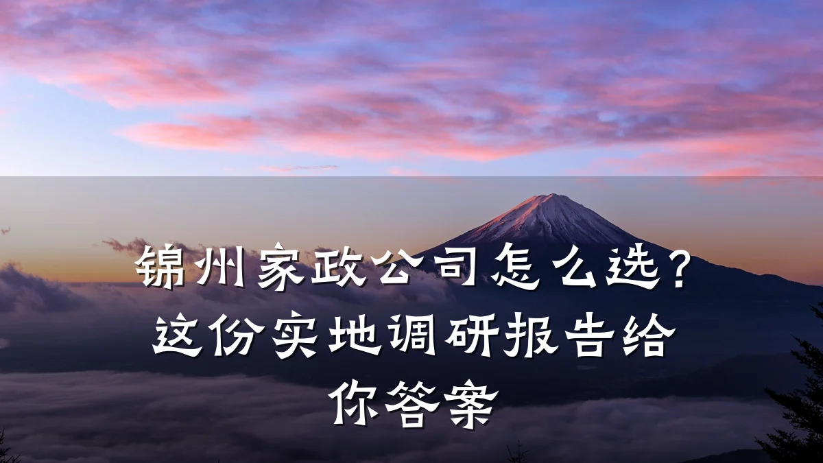 锦州家政公司怎么选？这份实地调研报告给你答案