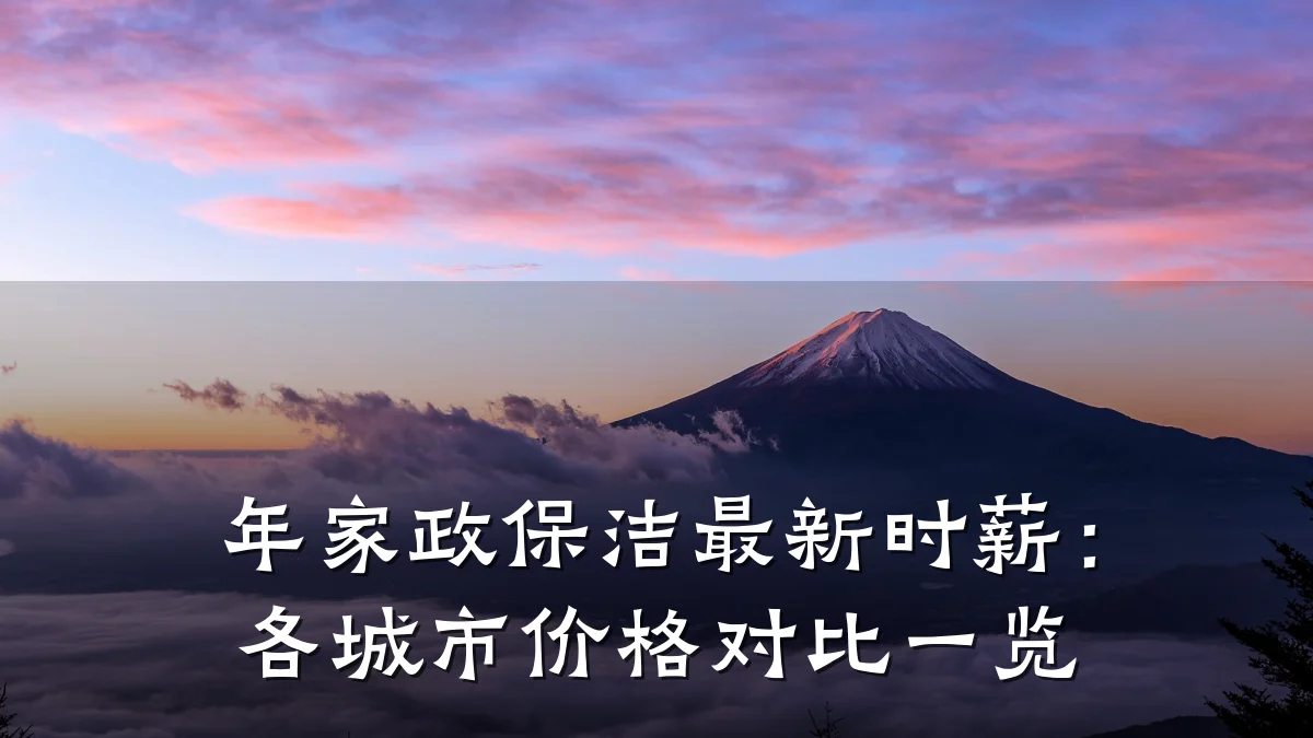 年家政保洁最新时薪：各城市价格对比一览