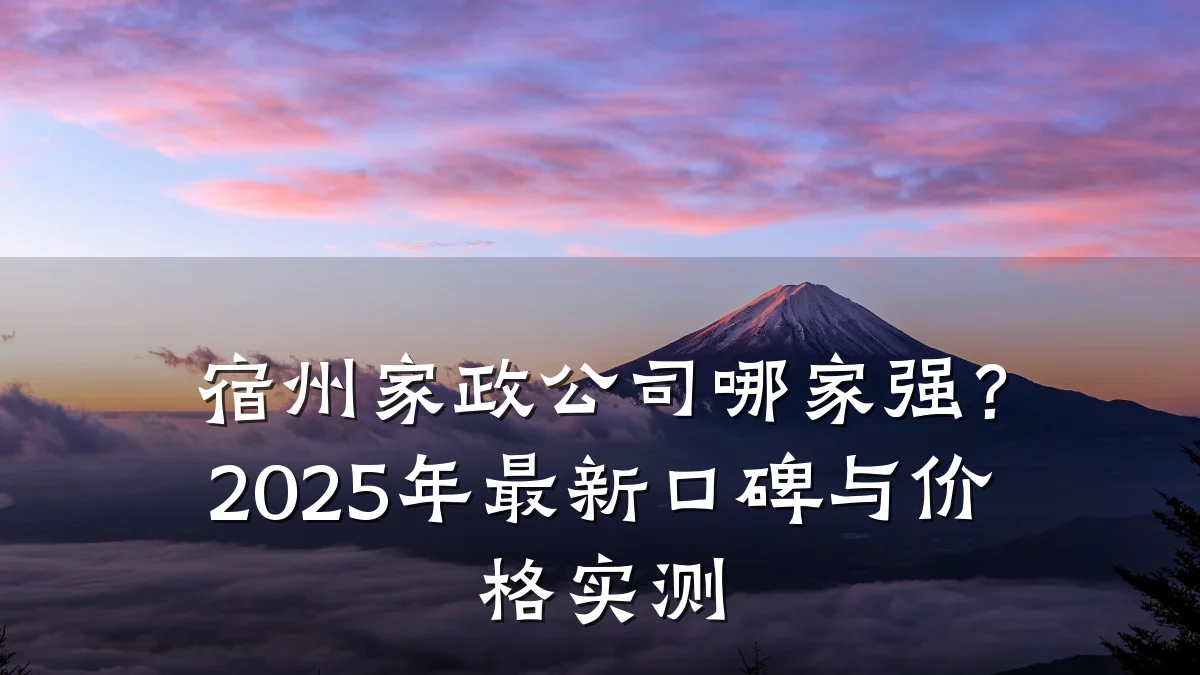 宿州家政公司哪家强？2025年最新口碑与价格实测