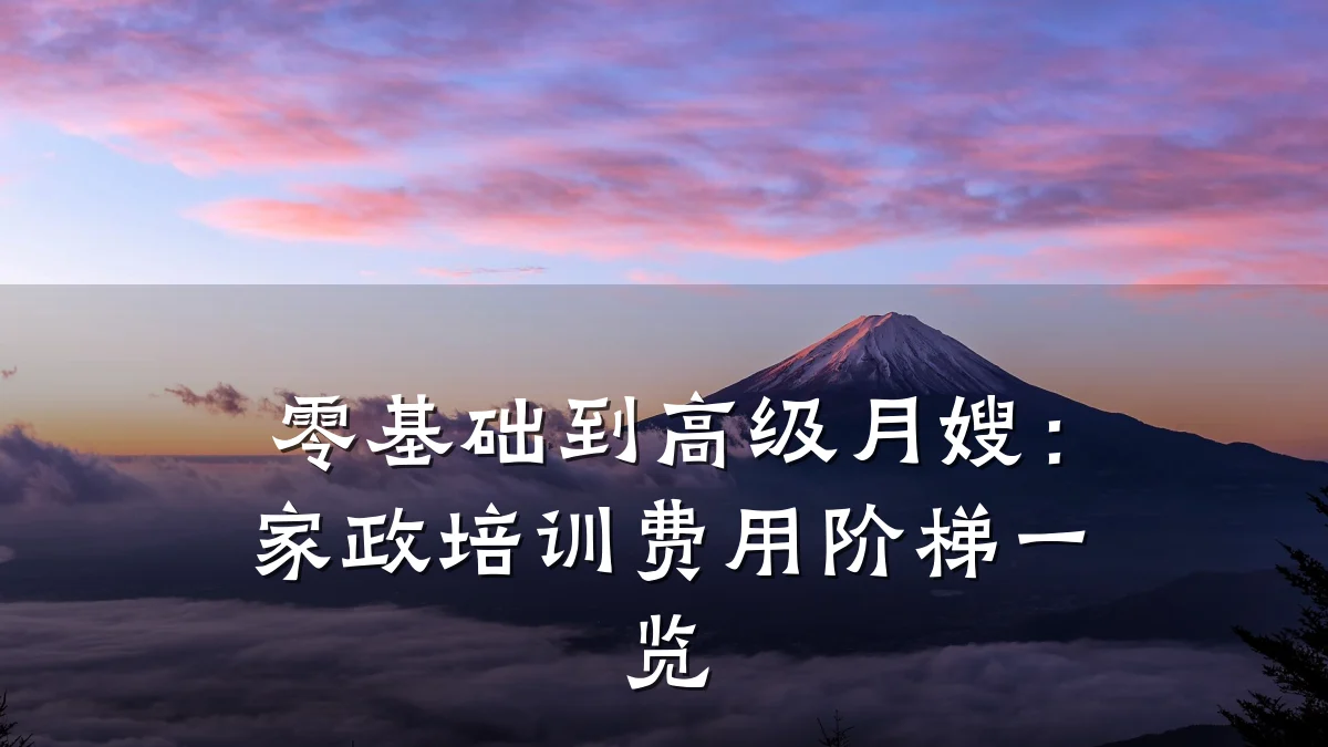 零基础到高级月嫂：家政培训费用阶梯一览