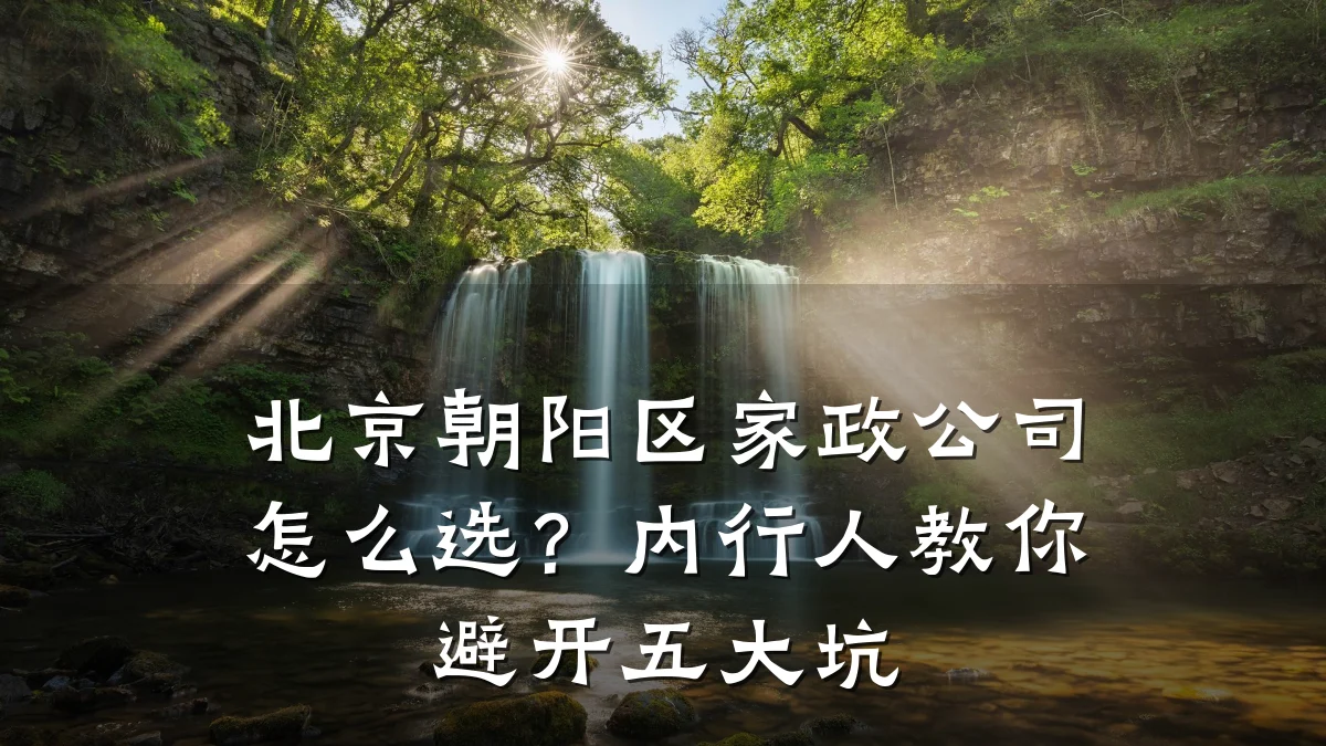 北京朝阳区家政公司怎么选?内行人教你避开五大坑