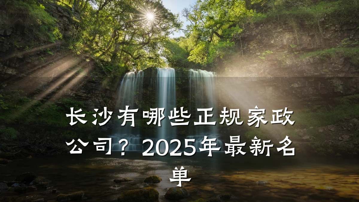 长沙有哪些正规家政公司?2025年最新名单