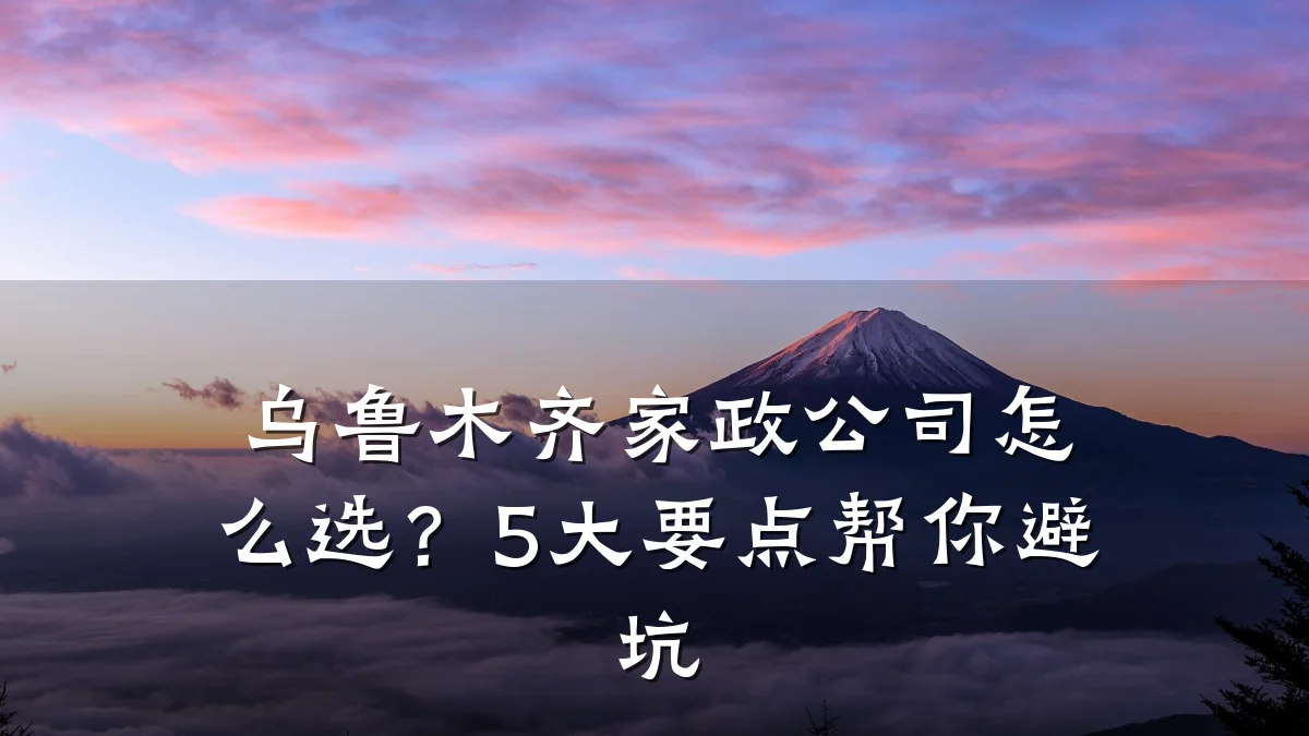 乌鲁木齐家政公司怎么选？5大要点帮你避坑