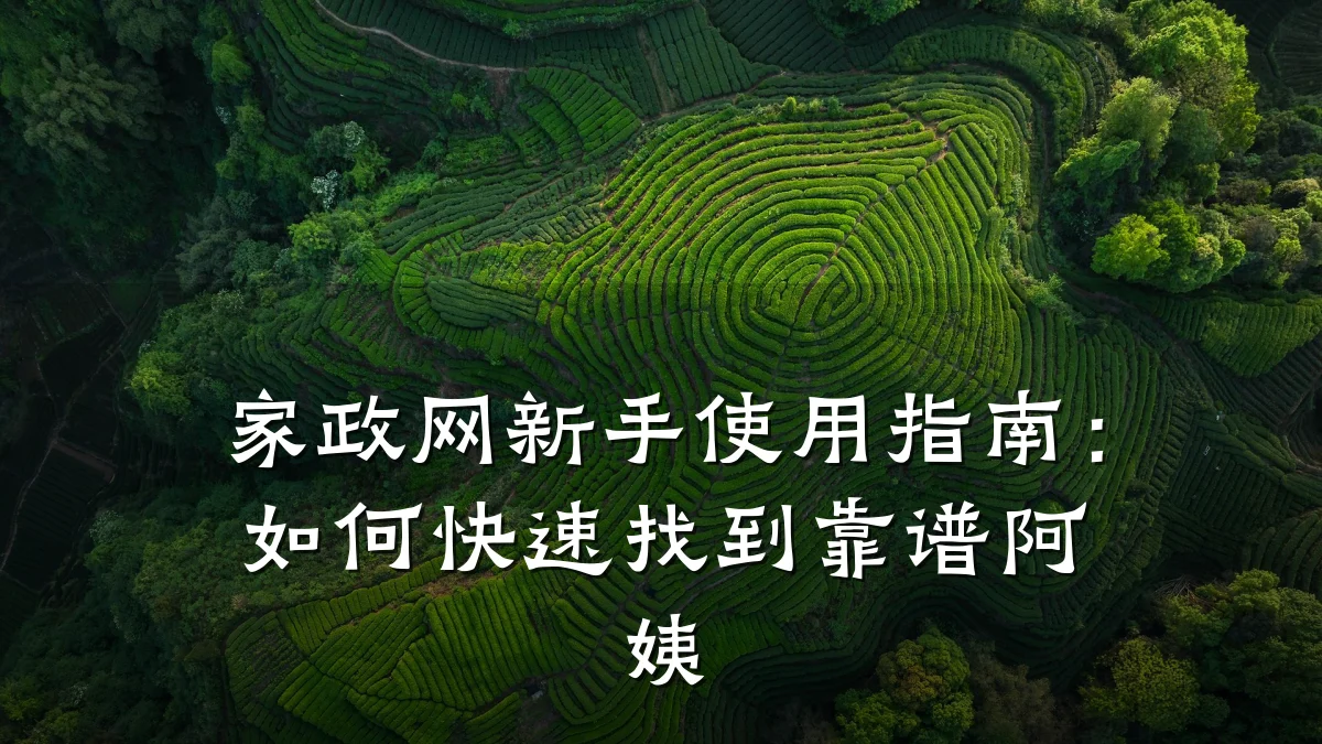 家政网新手使用指南：如何快速找到靠谱阿姨