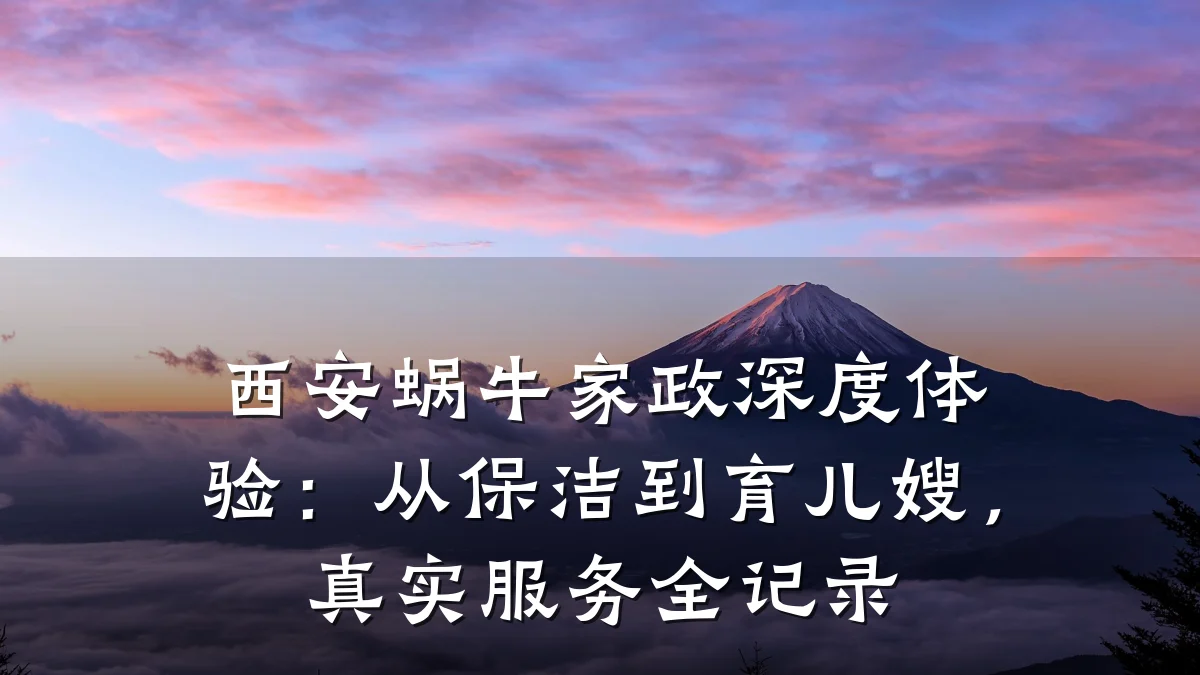 西安蜗牛家政深度体验：从保洁到育儿嫂，真实服务全记录