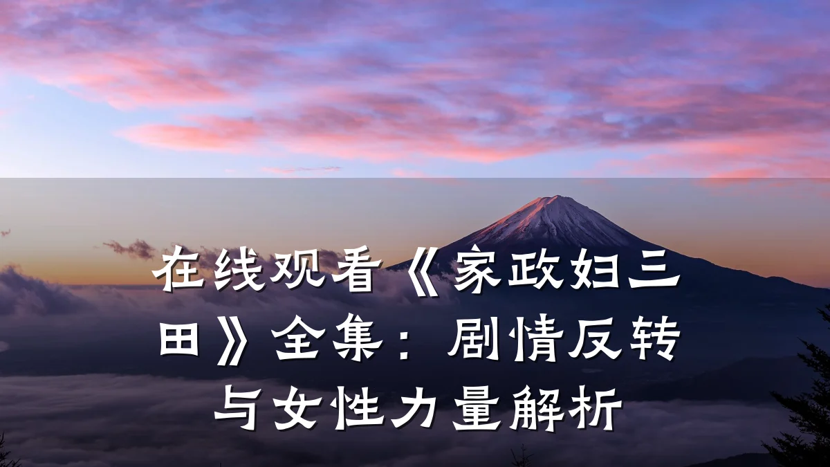 在线观看《家政妇三田》全集：剧情反转与女性力量解析