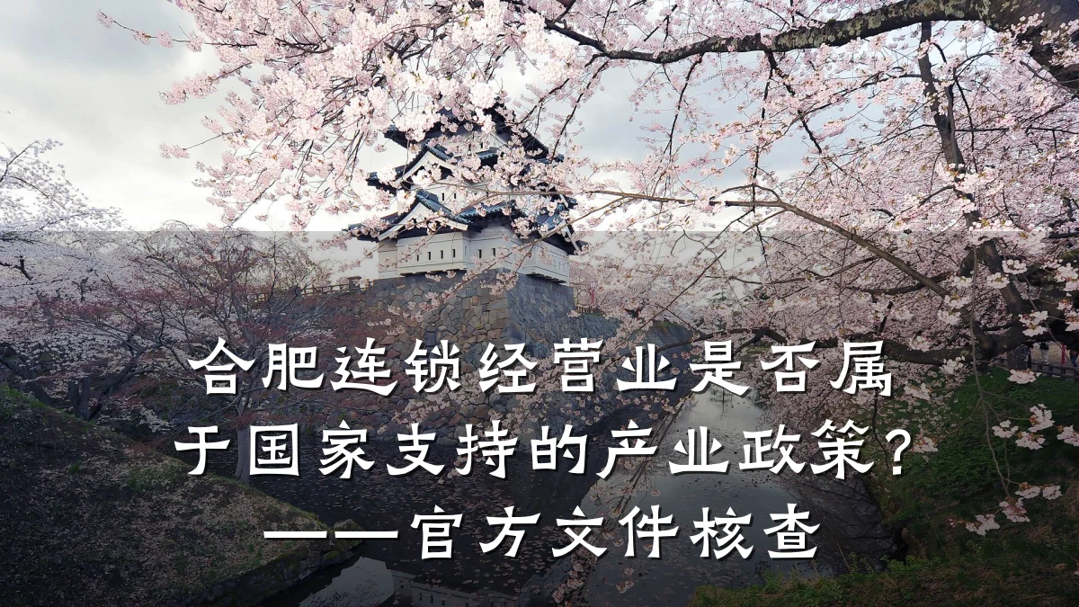 合肥连锁经营业是否属于国家支持的产业政策？——官方文件核查