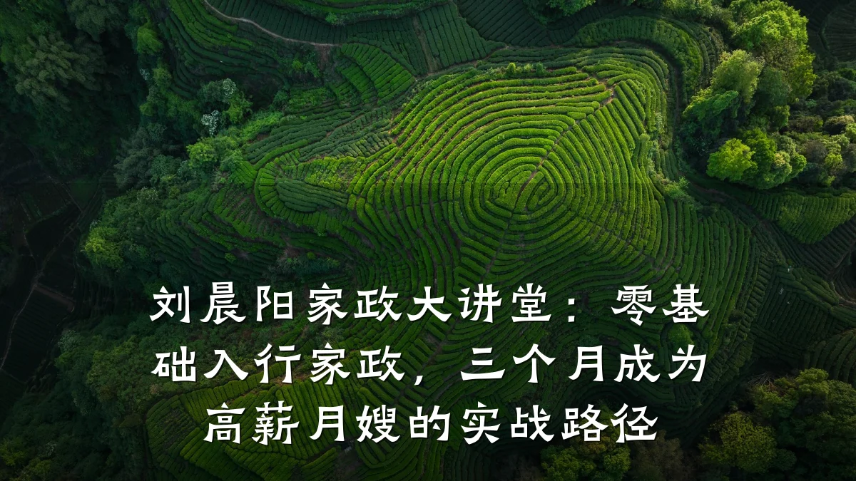 刘晨阳家政大讲堂：零基础入行家政，三个月成为高薪月嫂的实战路径