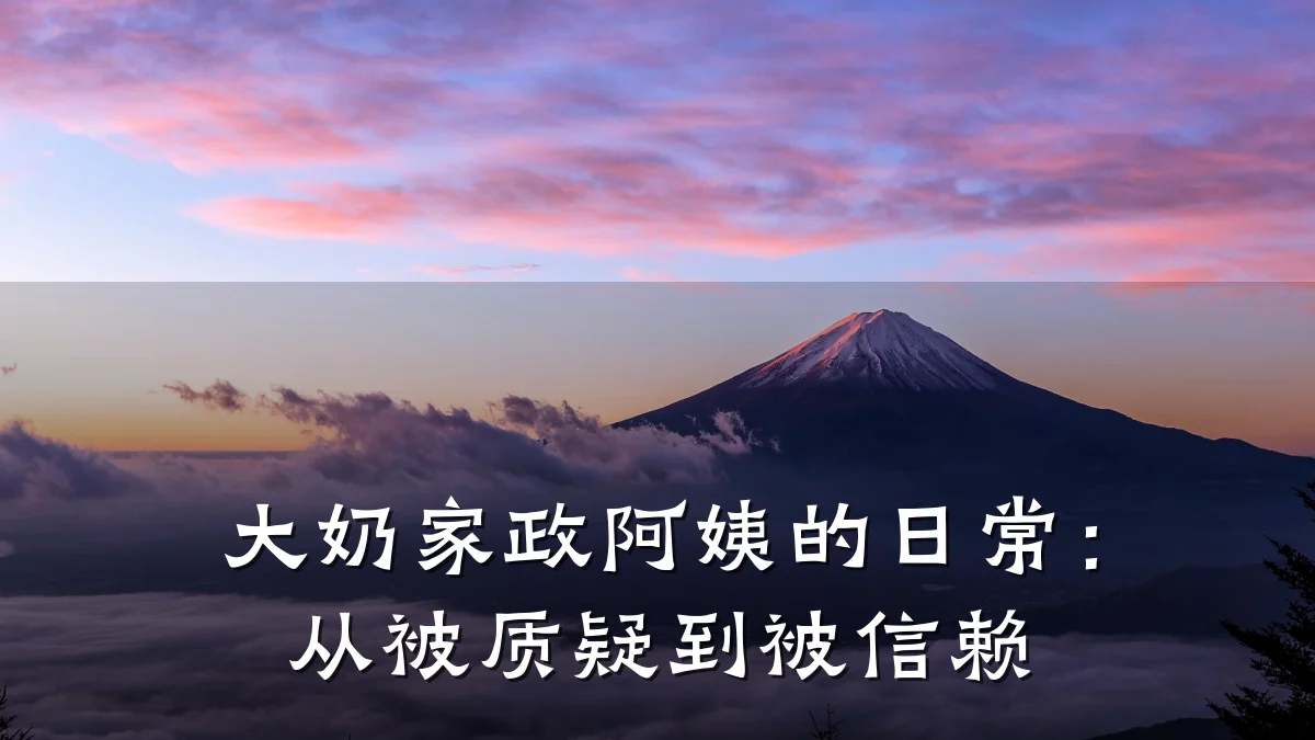 大奶家政阿姨的日常：从被质疑到被信赖