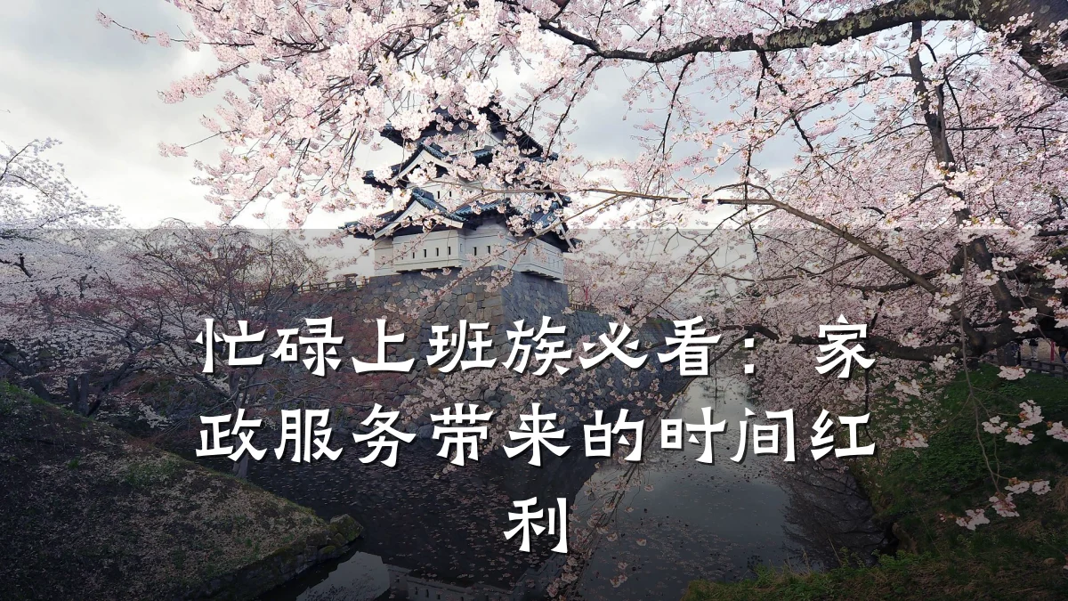 忙碌上班族必看：家政服务带来的时间红利