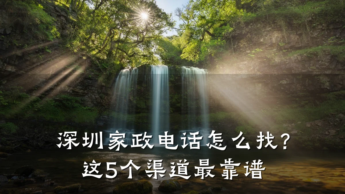 深圳家政电话怎么找？这5个渠道最靠谱