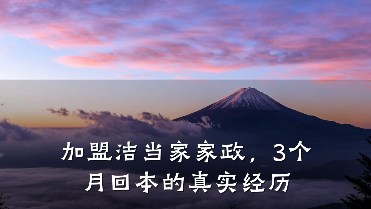 加盟洁当家家政，3个月回本的真实经历