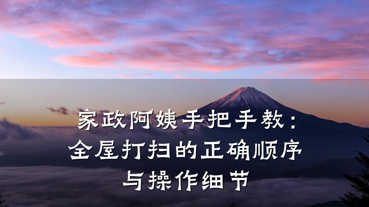 家政阿姨手把手教：全屋打扫的正确顺序与操作细节