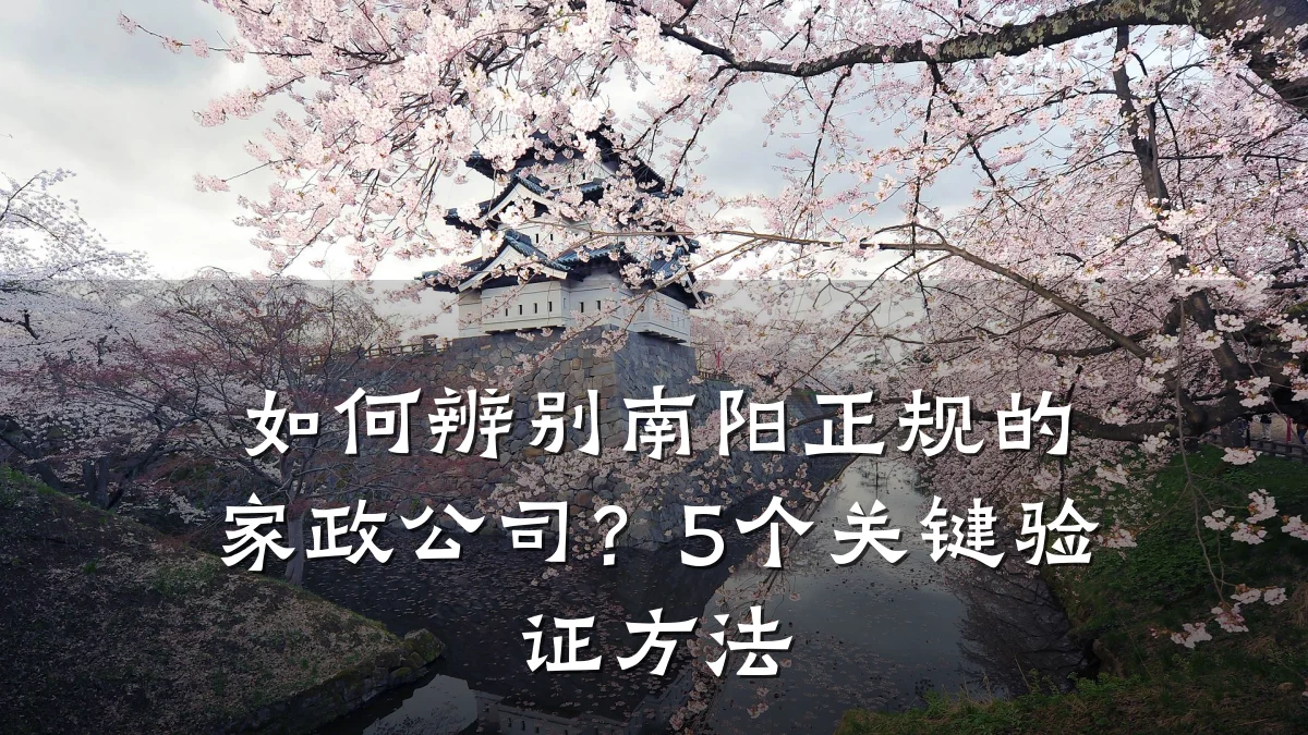 如何辨别南阳正规的家政公司？5个关键验证方法